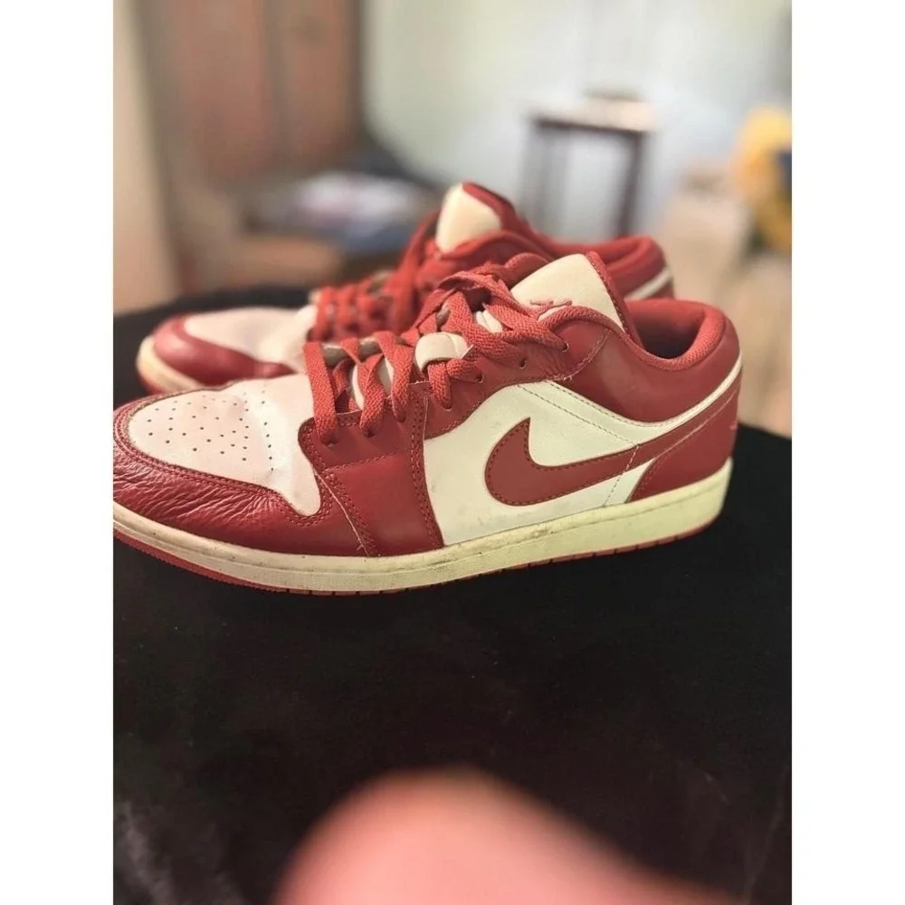 Nike Air Jordan 1 Low Gym Red White Sneakers FJ3459-160 Mens Size 11